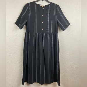 Women’s Pologram Black Button Midi Dress Size Small